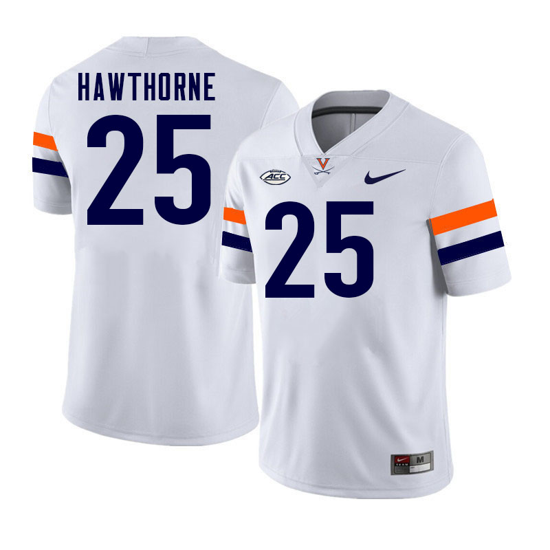 Virginia Cavaliers #25 Donte Hawthorne College Football Jerseys Stitched-White